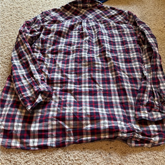 Eddie Bauer Plaid Button-Down Shirt - Red, Black, White - Picture 2 of 3